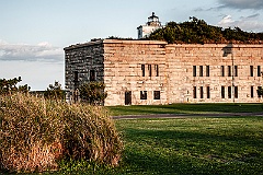 Clarks Point Light on Fort Taber - Gritty Look